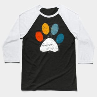 Vintage Dog T-Shirt Puppy Dog Paw Print Dog Love Pet Paw Baseball T-Shirt